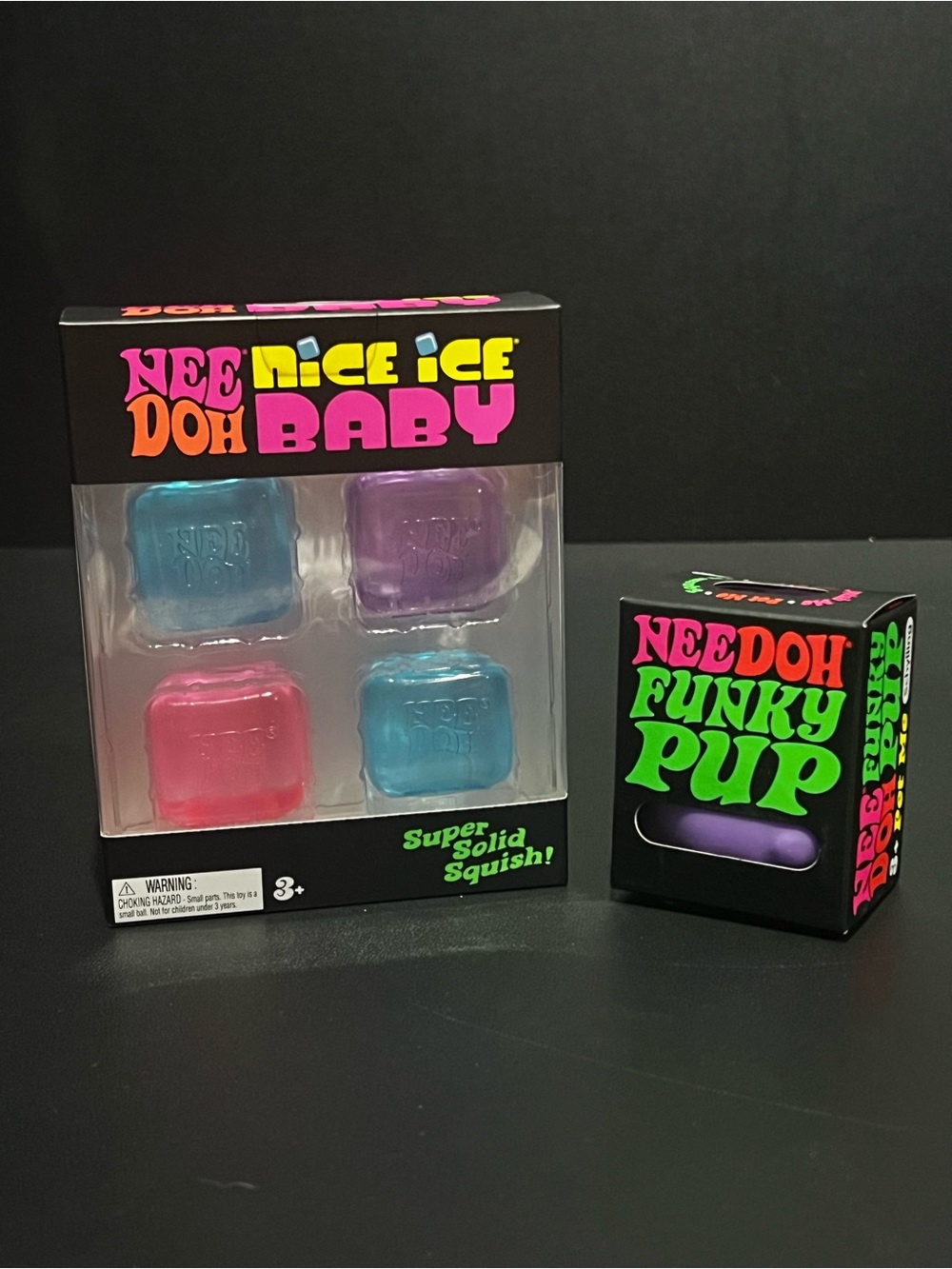 NeeDoh Lot! 1 Purple Funky Pup And 1 4pk Of Nice Ice Baby Cubes BRAND NEW